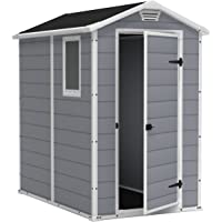 Keter Manor 4X6 S Shed- Caseta de jardín- con suelo- sistema de ventilación- puerta y ventana- resistente al agua- color…
